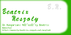 beatrix meszoly business card